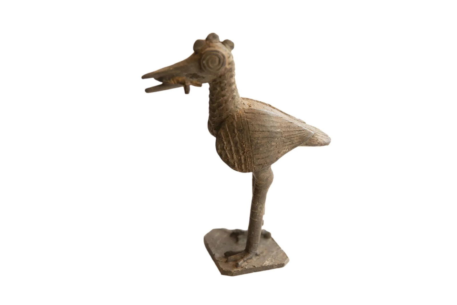 Vintage African Bird With Fish Sculpture - 4
