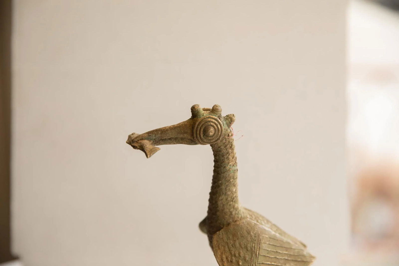 Vintage African Bird With Fish Sculpture - 2