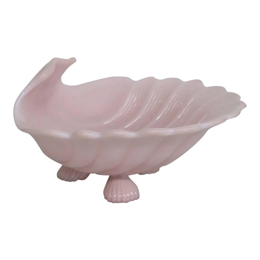 Cambridge Crown Tuscan Style Pink Milk Glass Sea Shell Large Footed Bowl (1 of 13)