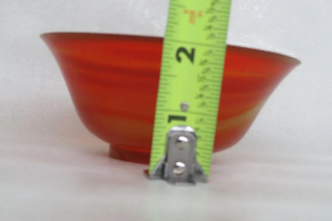 Vintage Art Glass Amberina Orange and Yellow Small Bowl - 4