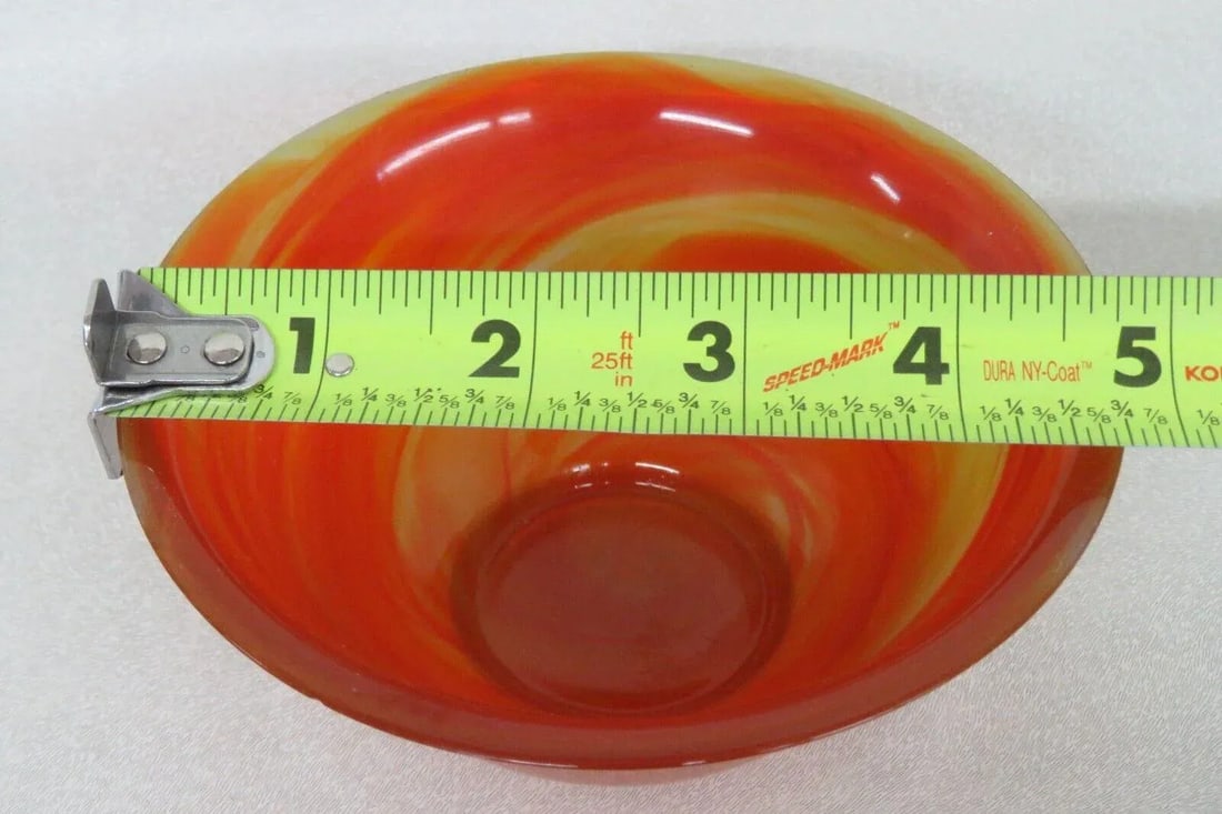 Vintage Art Glass Amberina Orange and Yellow Small Bowl - 5