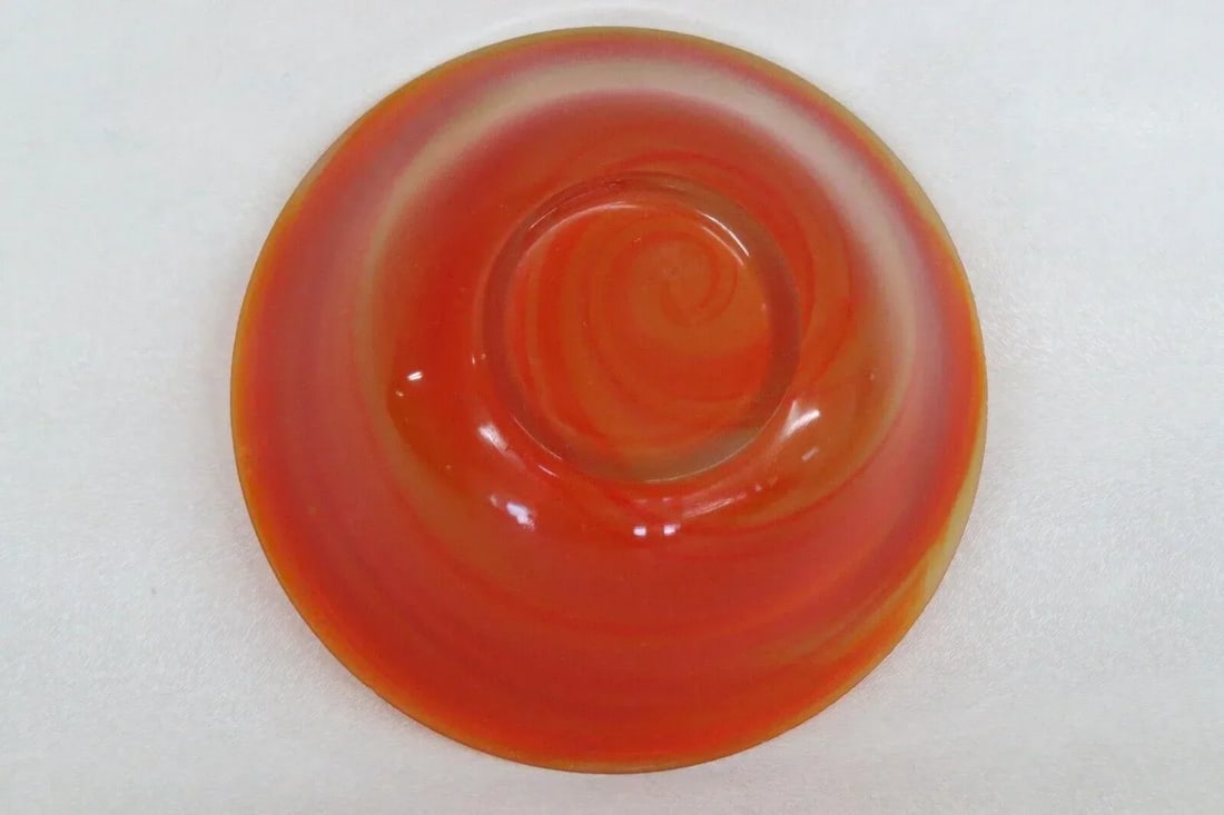 Vintage Art Glass Amberina Orange and Yellow Small Bowl - 8
