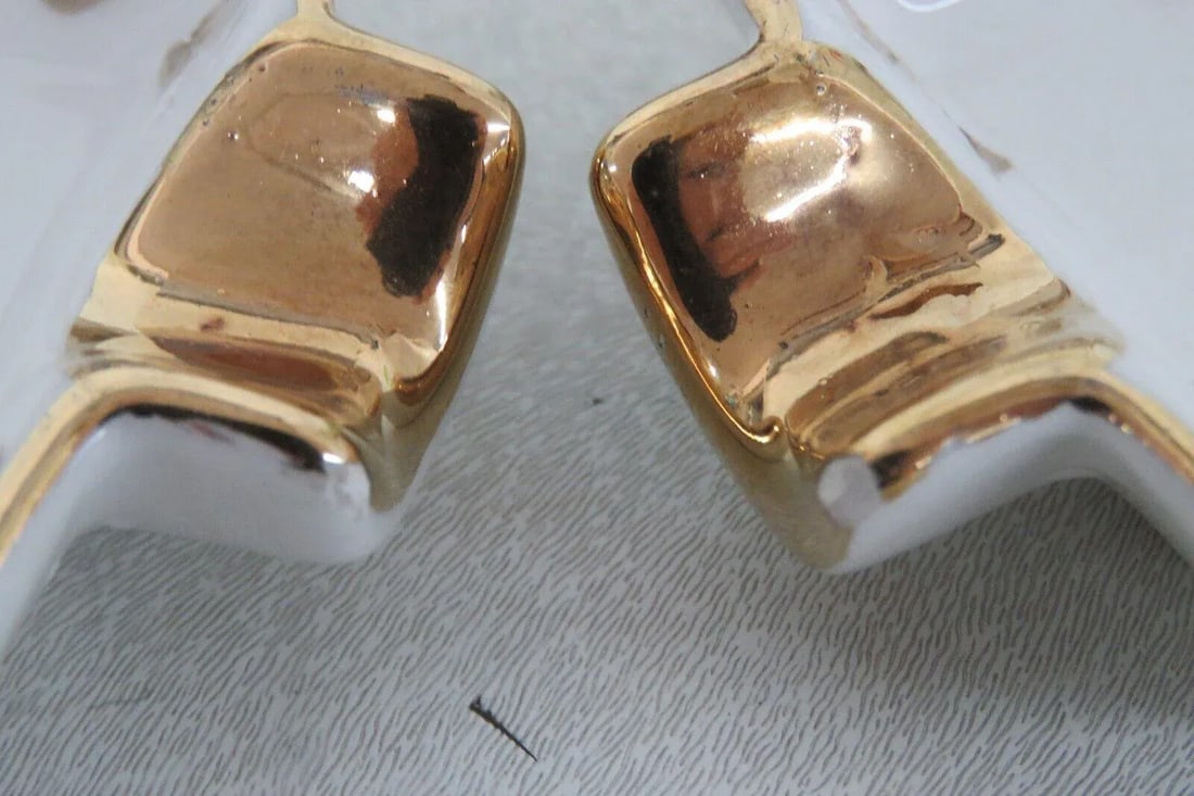 Capodimonte Italy Ceramic Cigarette Holder With 4 Personal Ashtrays - 12