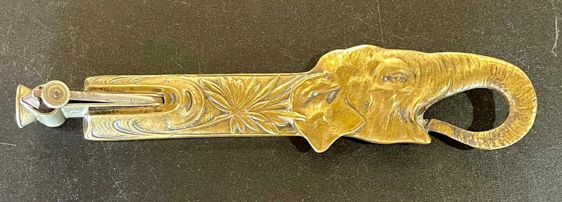 Collection of 5 Antique Metal Cigar Cutters Deer and Elephants - 8