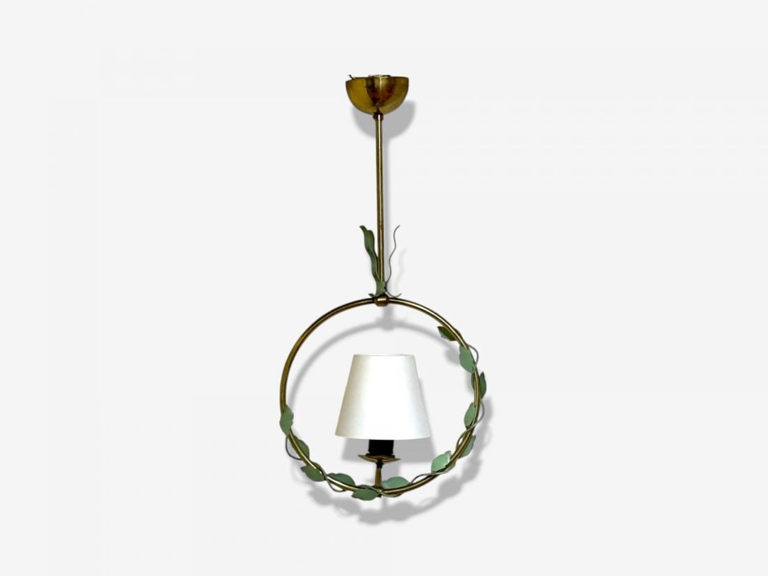 Nybro Armaturfabrik, Swedish Modern, Brass, Metal, Pendant Light, Sweden, 1950s - 3