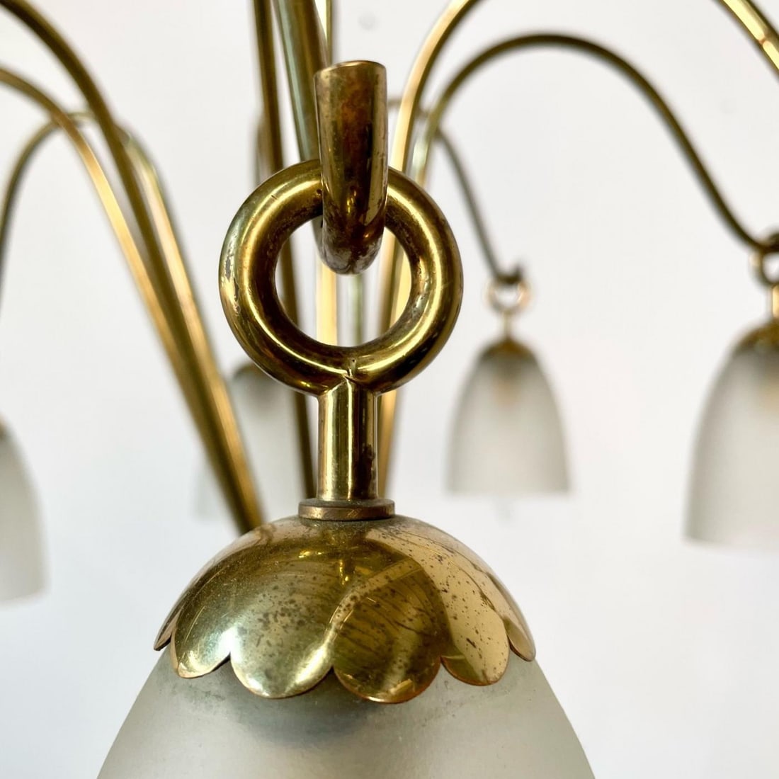 Angelo Lelli, Arredoluce, Italian Mid-Century Modern, Chandelier, Brass, 1960s - 10