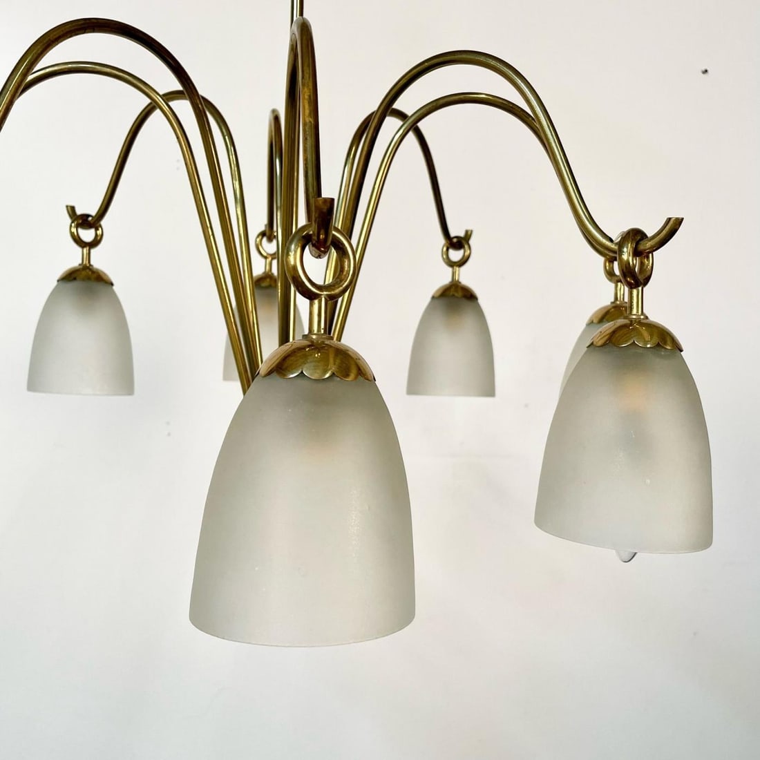 Angelo Lelli, Arredoluce, Italian Mid-Century Modern, Chandelier, Brass, 1960s - 9
