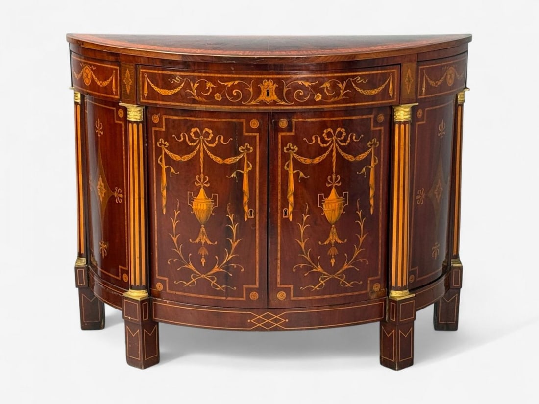 Italian Neoclassical, Marquetry, Satinwood, Demilune Chests, Italy, 19th c. - 7