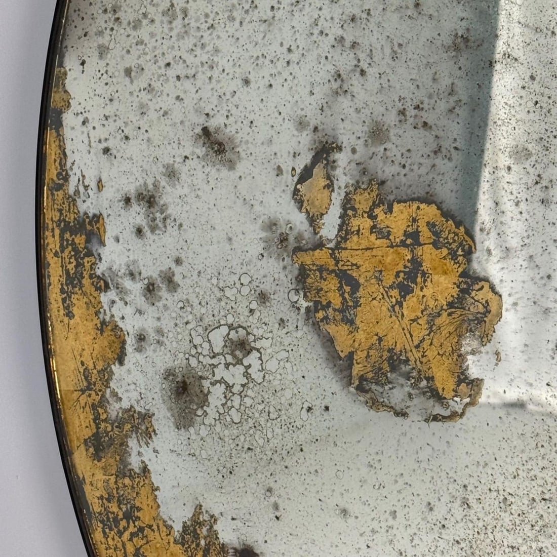 Hollywood Regency Style, Round Wall Mirrors, Eglomise Glass, Gold Leaf, 21st C. - 7