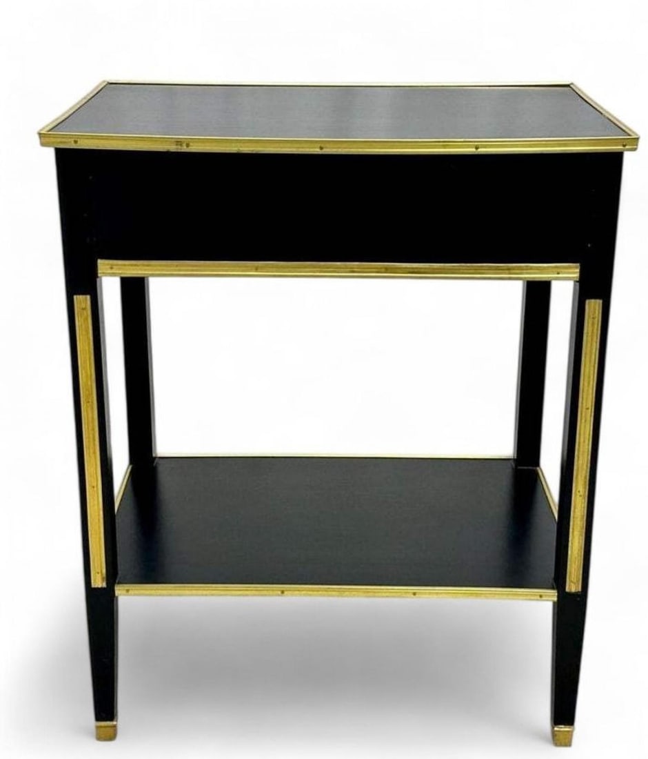 Maison Jansen Style, Hollywood Regency, Nightstands, Black Painted Wood, Brass - 8