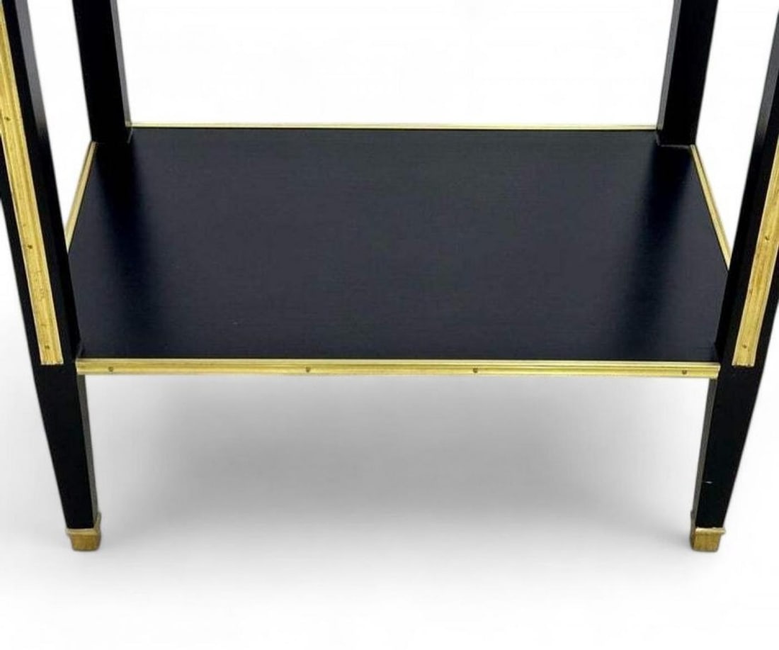 Maison Jansen Style, Hollywood Regency, Nightstands, Black Painted Wood, Brass - 9