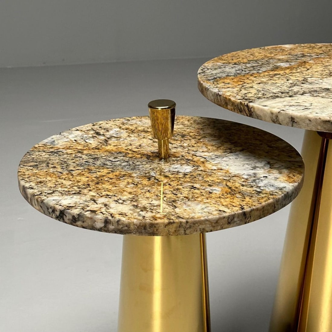 Italian Mid-Century Modern Style, Contemporary, Nesting Side Tables, Brass - 6