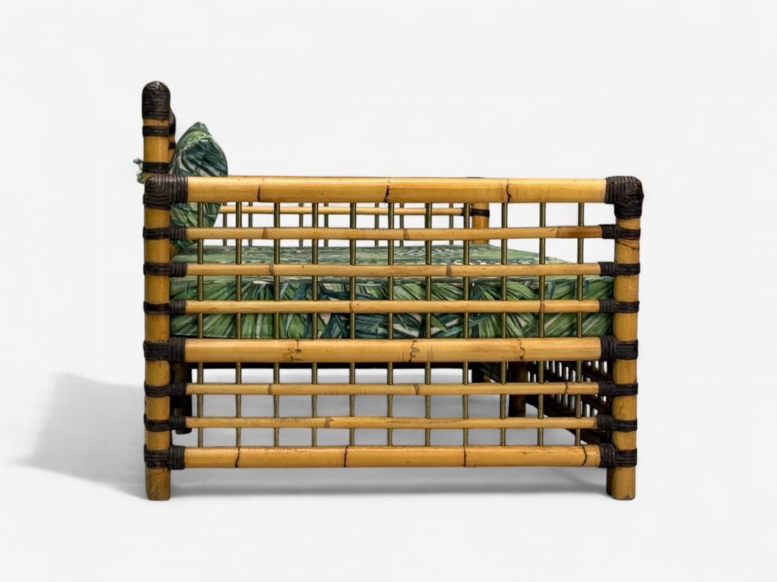 Studio Smania, Italian Modern, Bamboo, Cane, Fabric, Sofa, Italy, 1970s - 11