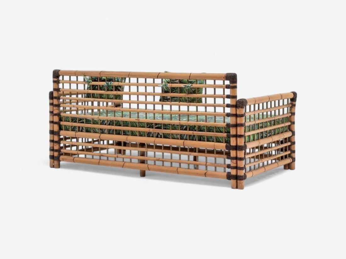 Studio Smania, Italian Modern, Bamboo, Cane, Fabric, Sofa, Italy, 1970s - 12