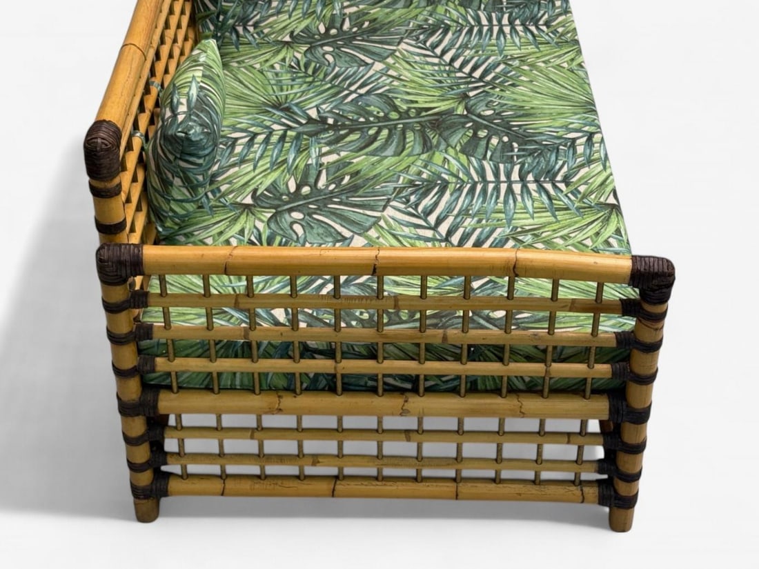 Studio Smania, Italian Modern, Bamboo, Cane, Fabric, Sofa, Italy, 1970s - 8