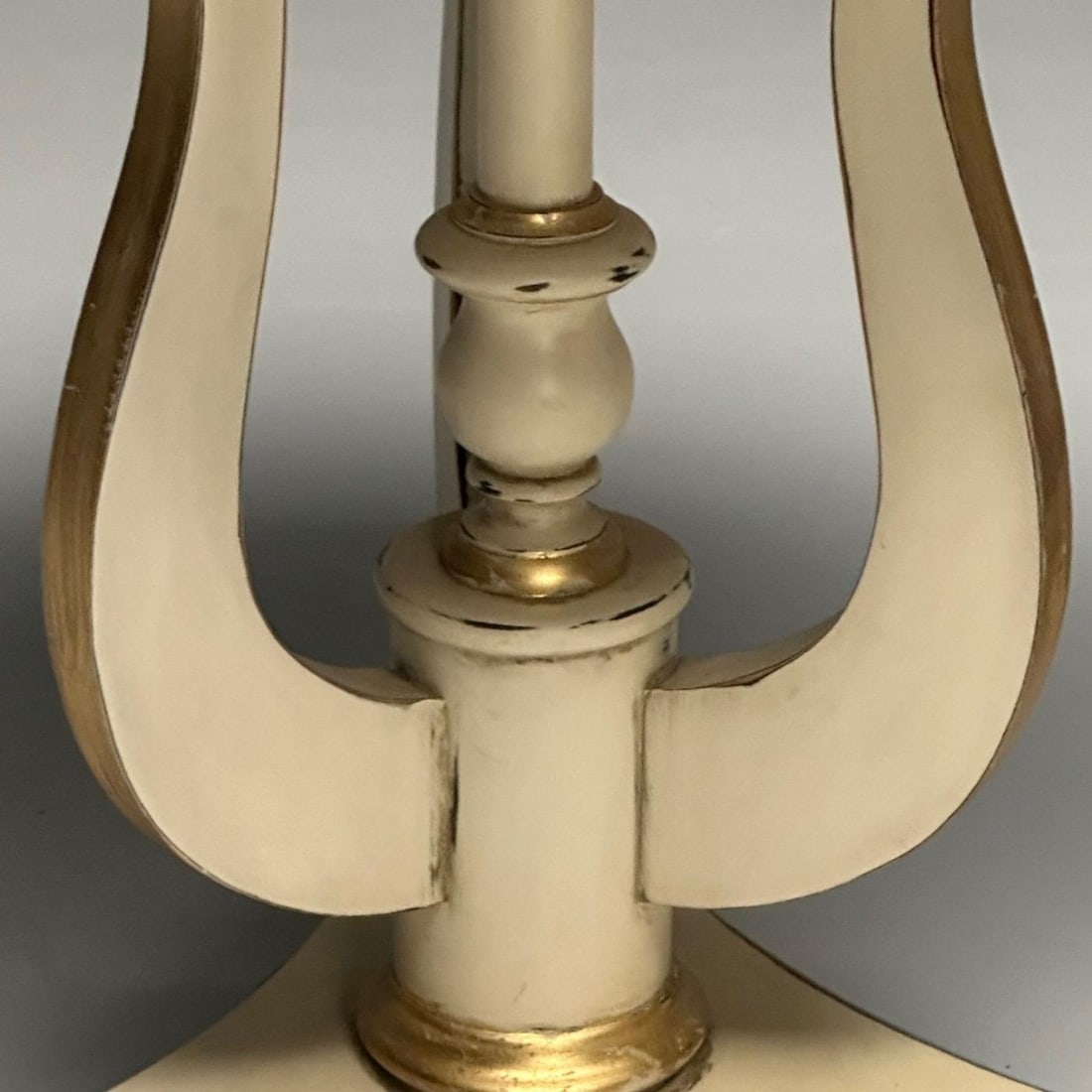 Regency, Side Tables, Pedestals, Ivory Paint, Giltwood, Marble Tops, USA, 1960s - 8