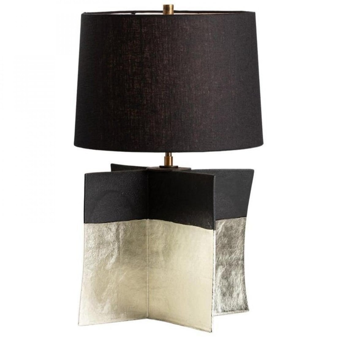 Pair Contemporary Stoneware Ceramic Croisillon Style Table / Desk Lamps, Glazed - 3