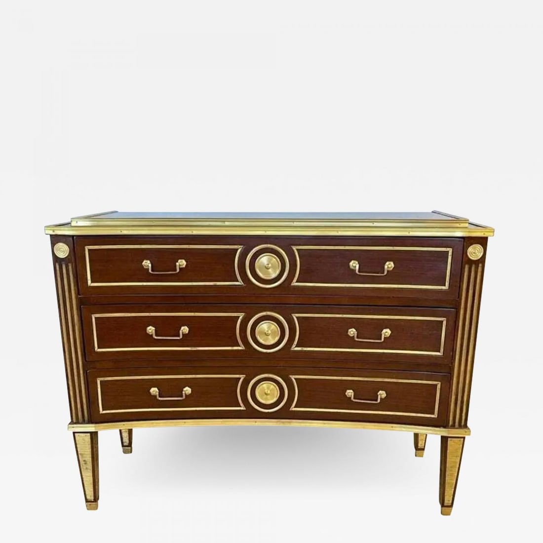 Pair of Large Russian Neoclassical Style Inverted Front Commodes Chests - 2