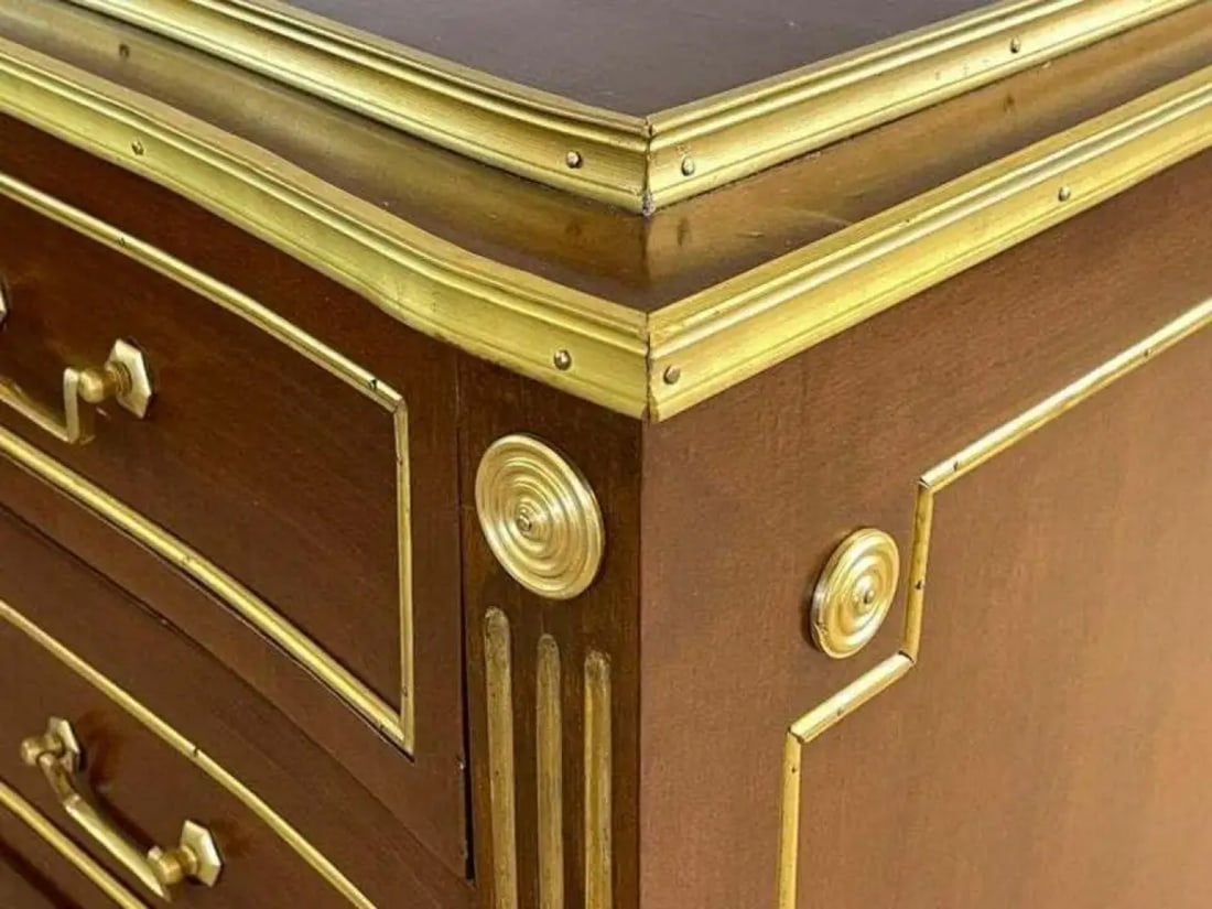 Pair of Large Russian Neoclassical Style Inverted Front Commodes Chests - 8