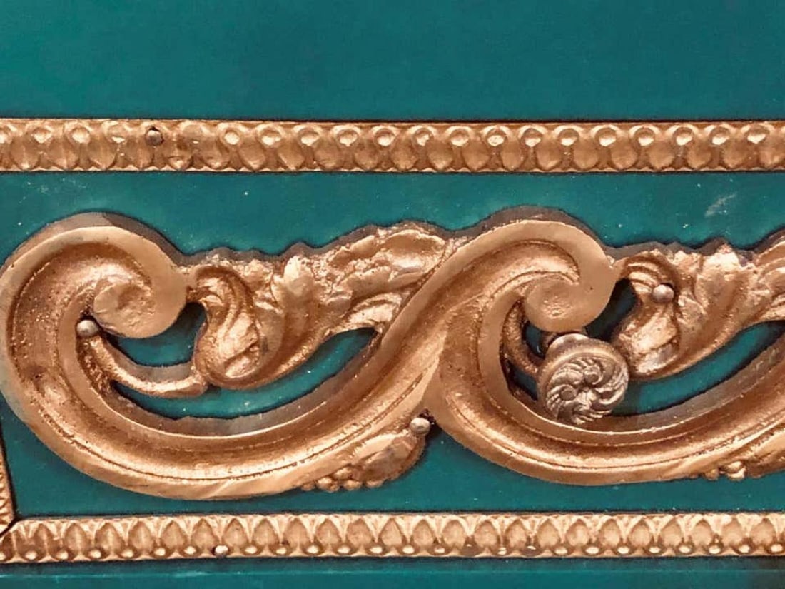 Paint Decorated Hollywood Regency Marble-Top Commodes Manner of M. Jansen, Pair - 5