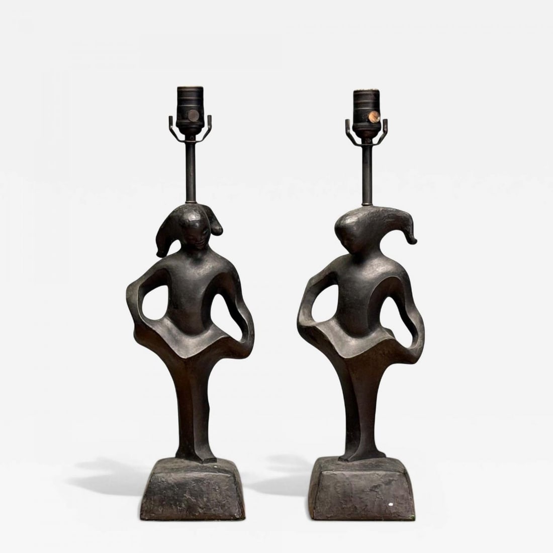 Rima, Mid-Century Modern, Bronze, Sculptural Table Lamps, USA, 1960s - 2