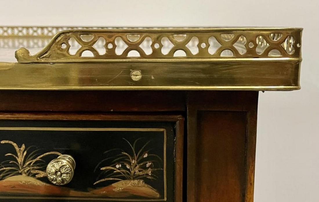 Maitland Smith Three Drawer Chest, Commode, End Table, Painted - 4