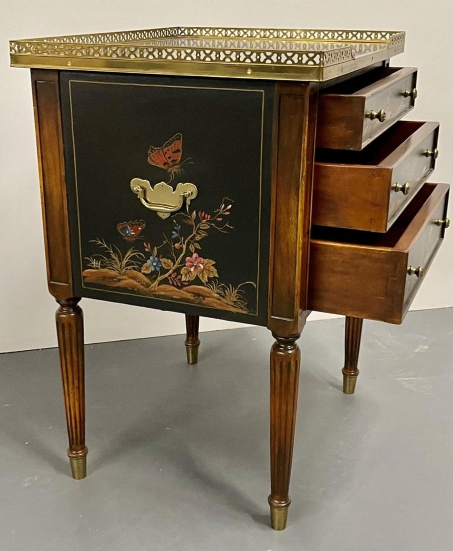 Maitland Smith Three Drawer Chest, Commode, End Table, Painted - 7