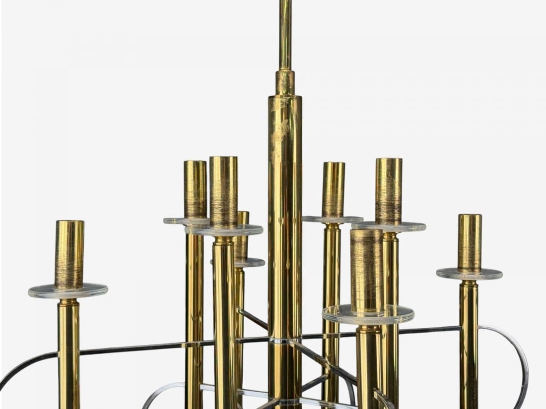Gaetano Sciolari, Brass, Metal, Glass, Pendant Lights, Italy, 1970s - 10