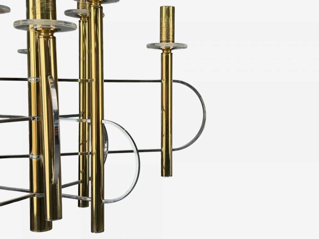 Gaetano Sciolari, Brass, Metal, Glass, Pendant Lights, Italy, 1970s - 6