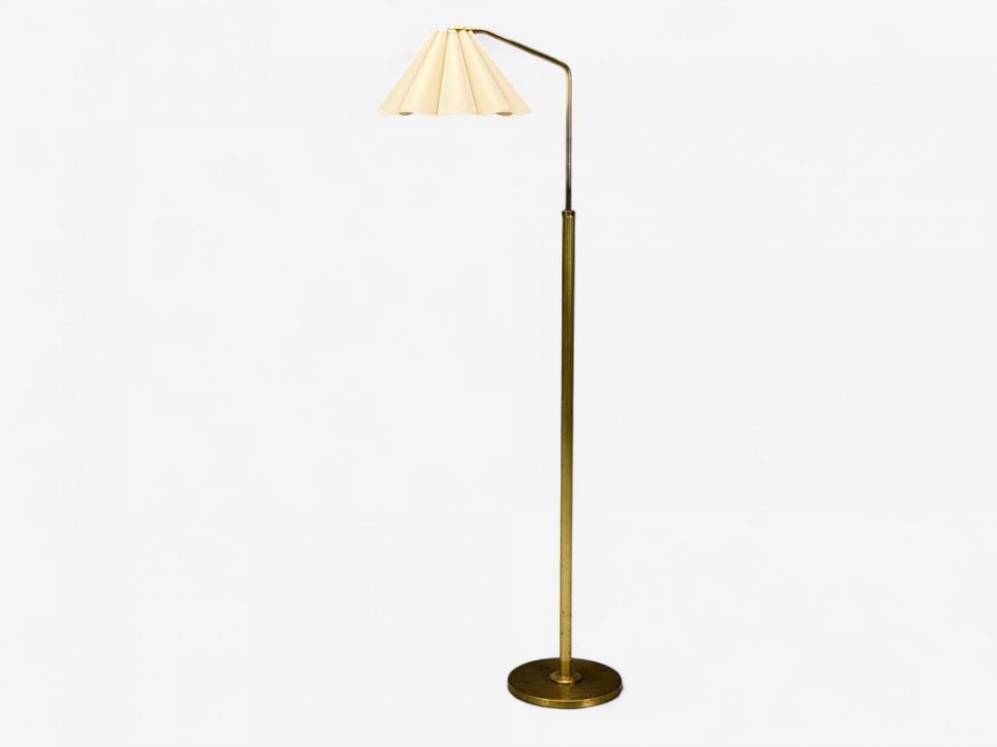 Danish Modern, Brass, Paper, Adjustable Floor Lamp, Denmark, 1960s - 3