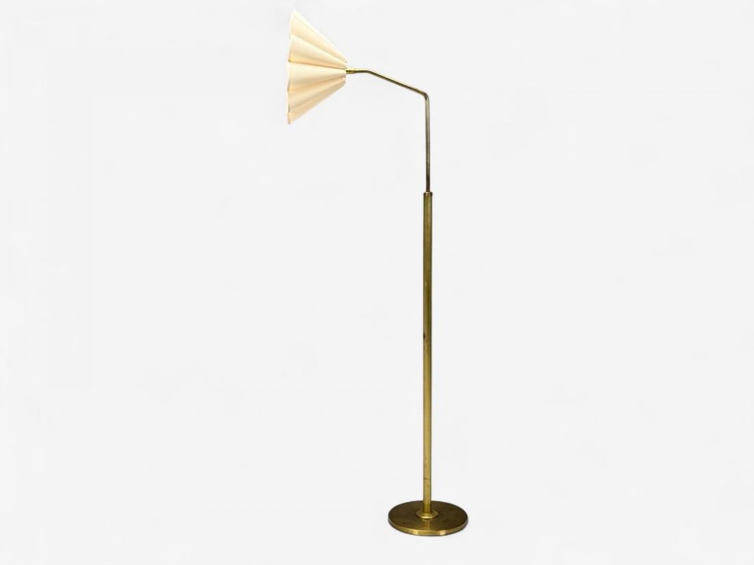 Danish Modern, Brass, Paper, Adjustable Floor Lamp, Denmark, 1960s - 5