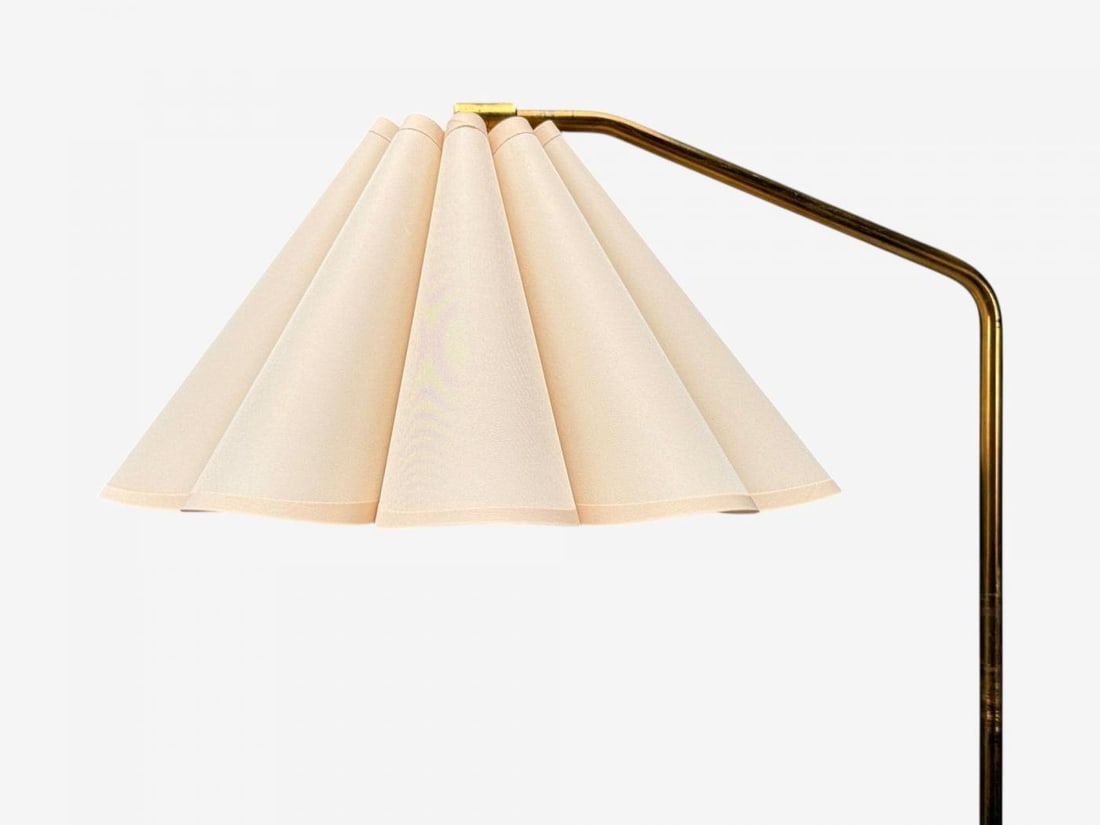 Danish Modern, Brass, Paper, Adjustable Floor Lamp, Denmark, 1960s - 6