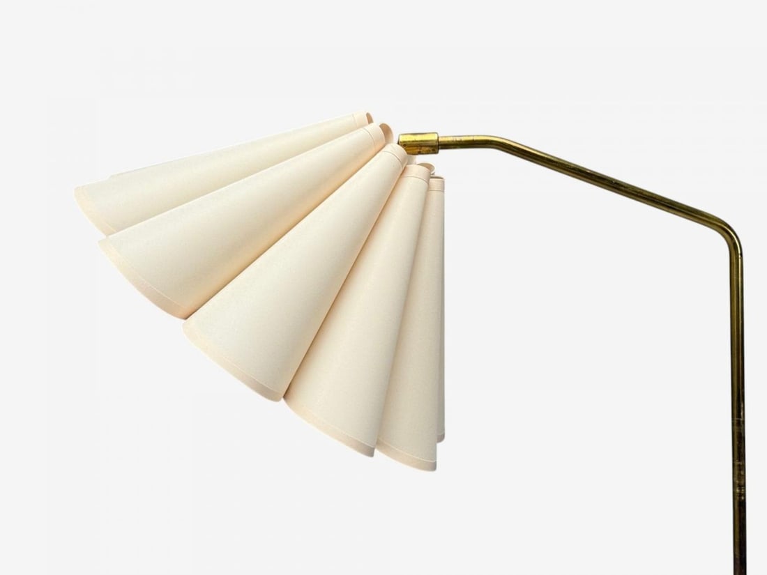 Danish Modern, Brass, Paper, Adjustable Floor Lamp, Denmark, 1960s - 7