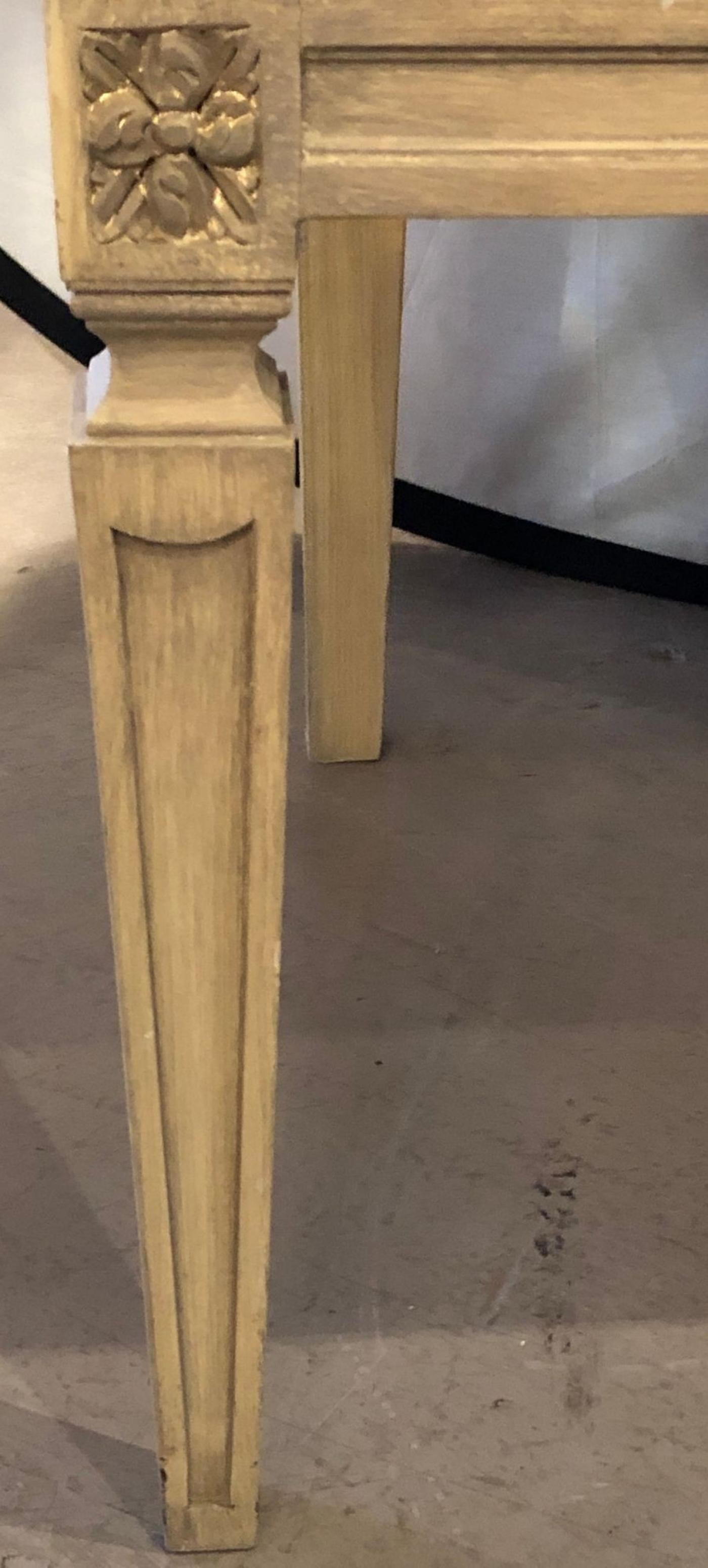 Set of Five Jansen Style Paint & Gilt Louis XVI Style Dining Chairs - 10