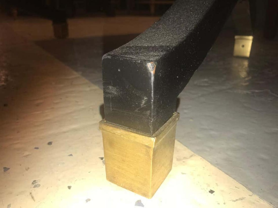 Jansen Fashioned Chavel Ebonized Floor Chevel Mirror with Bronze Mounts - 12