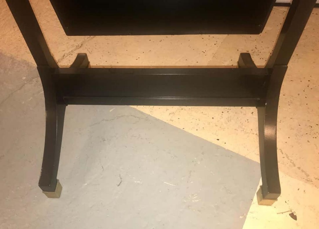 Jansen Fashioned Chavel Ebonized Floor Chevel Mirror with Bronze Mounts - 8