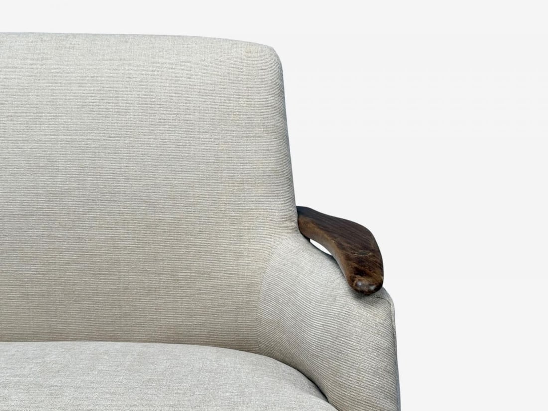 Finn Juhl Style, Danish Modern, Wood, Beige Fabric, Sofa, Denmark, 1950s - 8