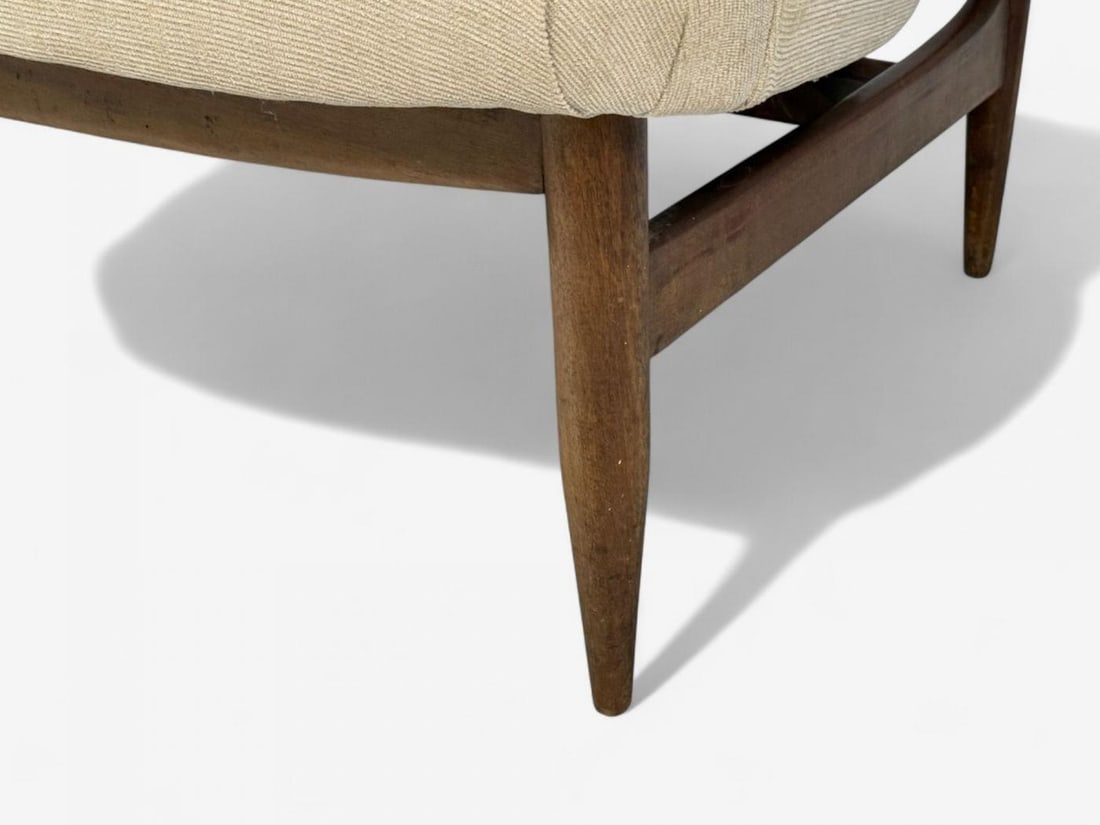 Finn Juhl Style, Danish Modern, Wood, Beige Fabric, Sofa, Denmark, 1950s - 9