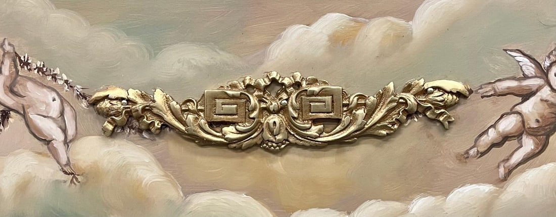 Paint Decorated Hollywood Regency Marble-Top Commodes Manner of M. Jansen, Pair - 8