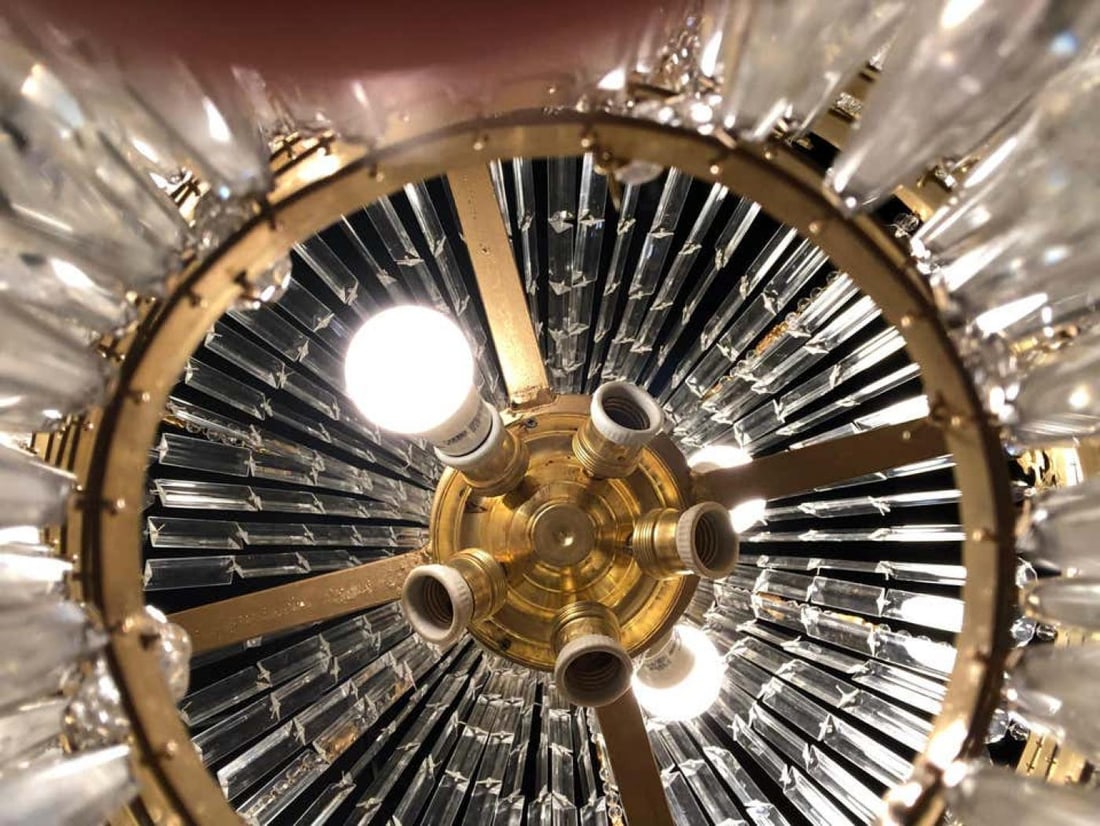 Pair of Palatial Bronze and Crystal Swag Design Louis XVI Style Chandeliers - 12