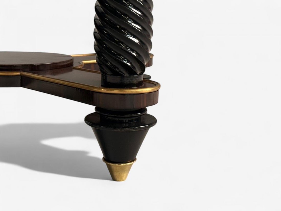 Regency, Macassar, Ebony, Brass Inlay, Center Table, France, 1970s - 10