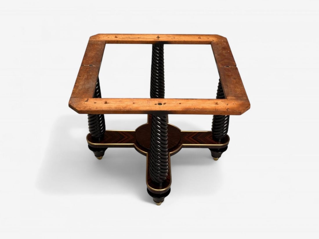 Regency, Macassar, Ebony, Brass Inlay, Center Table, France, 1970s - 12