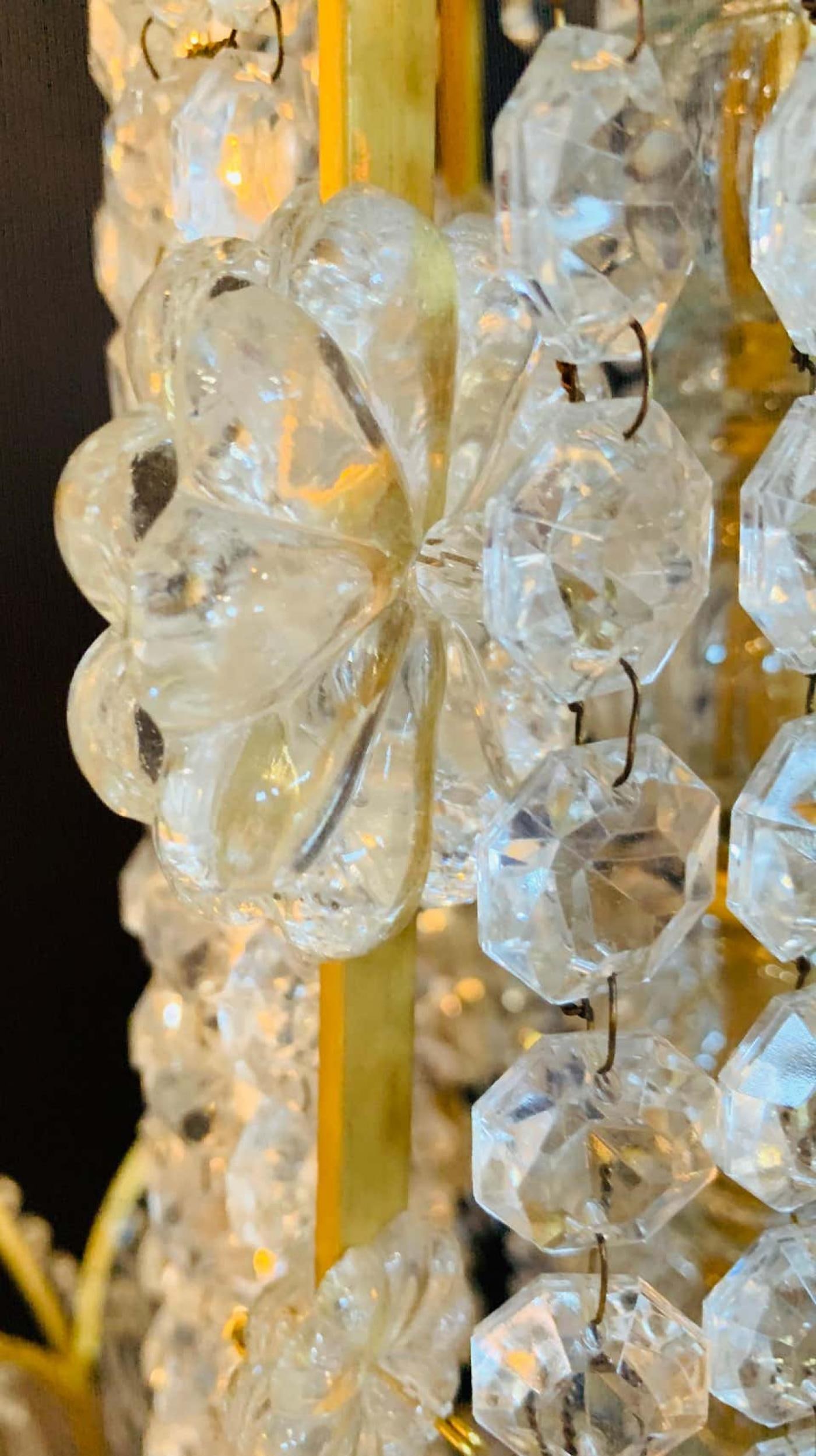 Pair of Russian Neoclassical Style Bronze and Crystal 7-Light Chandeliers - 5