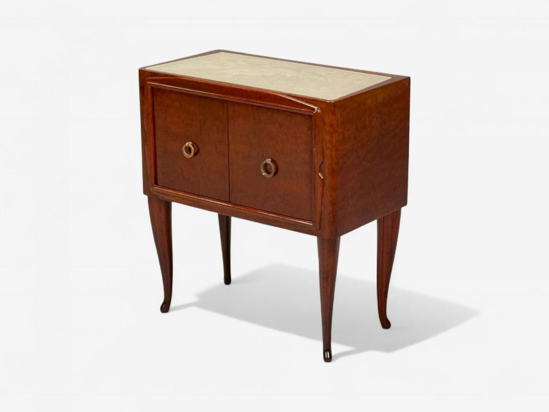 Osvaldo Borsani attr., Exotic Wood, Glass, Brass, Nightstands, Italy, 1960s - 5