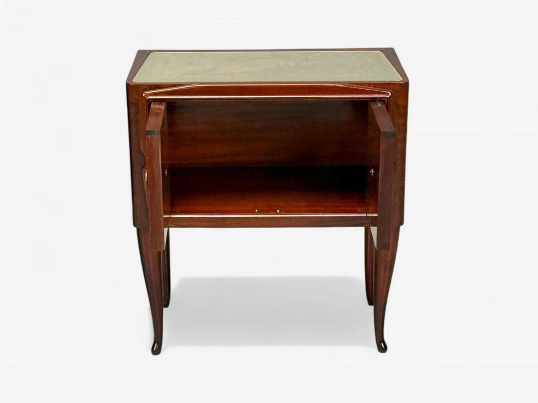 Osvaldo Borsani attr., Exotic Wood, Glass, Brass, Nightstands, Italy, 1960s - 9