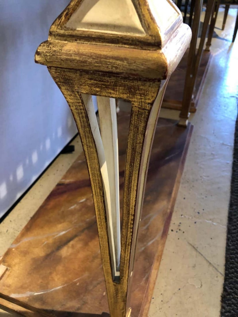 Parcel Paint and Gilt Decorated Pair of Swedish Serving or Console Tables - 10