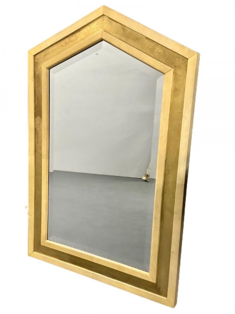 Mid-Century Modern Giltwood Wall / Console / Pier Mirror, Parchment, Italian - 3