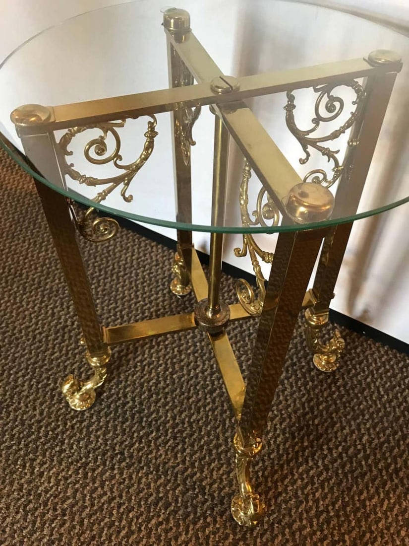 Pair of Fine Bronze Based End Tables with Glass Tops - 7