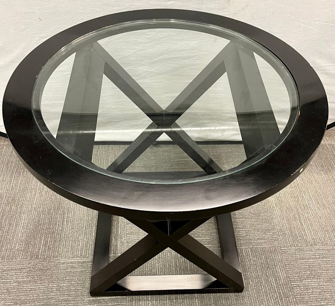 Hollywood Regency Style X Base Center or End Table - 3