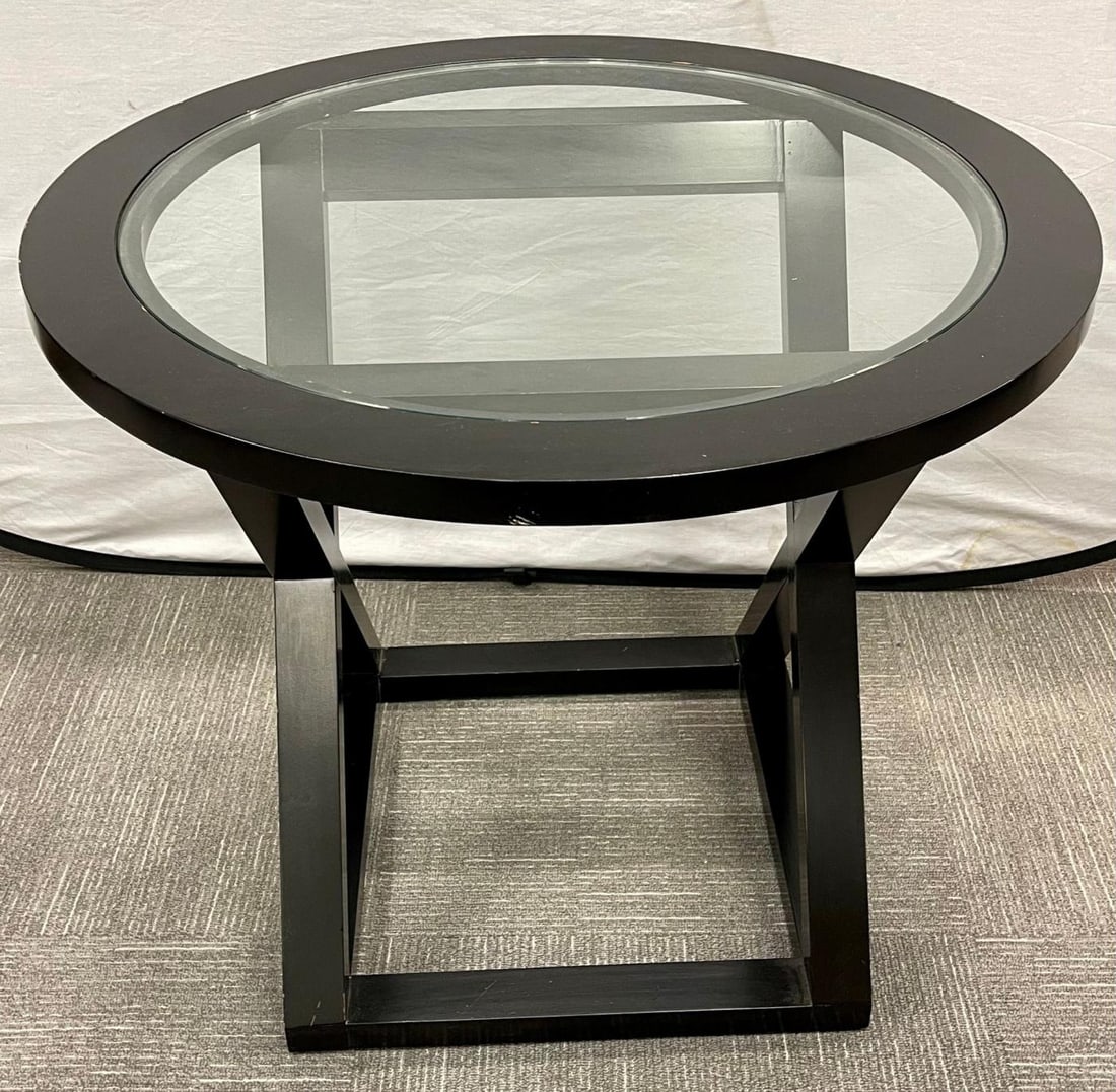 Hollywood Regency Style X Base Center or End Table - 4